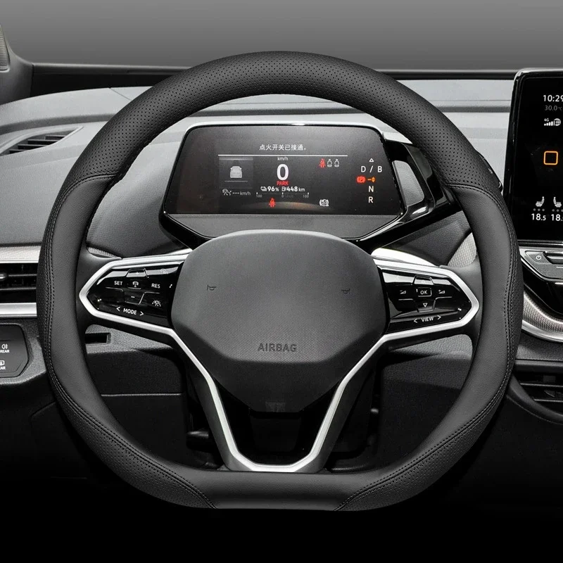 하이 퀄리티 가죽 D 타입 자동차 핸들 커버, 폭스바겐 ID3 마고탄 ID6X 골프 8Pro ID4 CROZZ Tiguan Jetta Passat