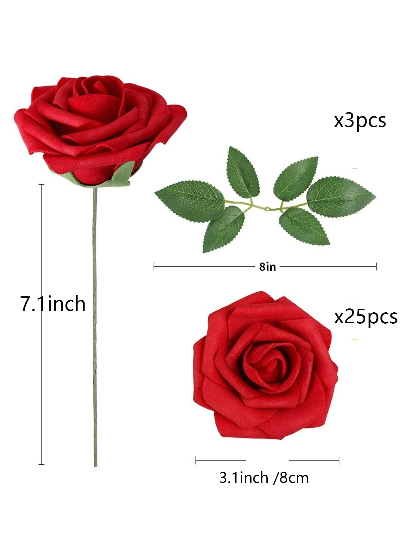 Mocoosy 12 Pezzi Rose Fiori Artificiali, Rosso Rose Falso di Seta Fiori