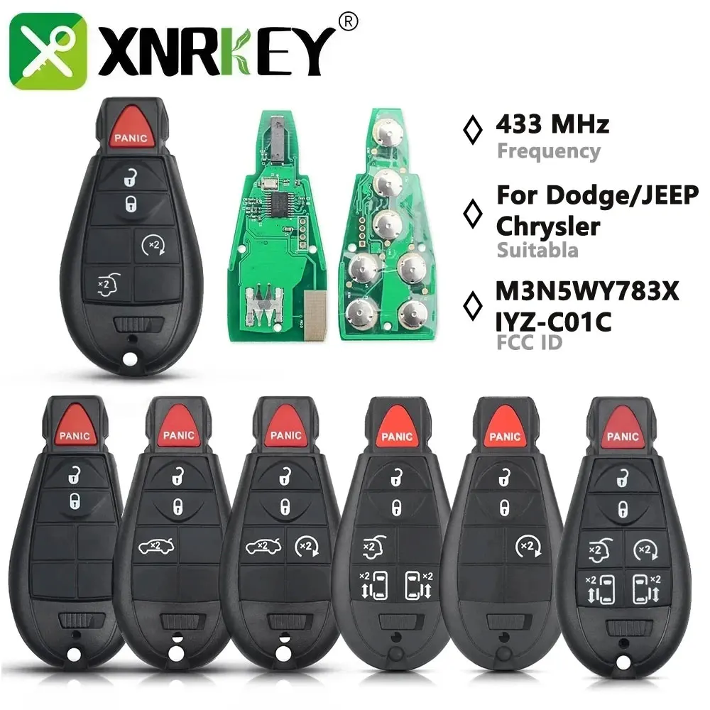 

XNRKEY дистанционный ключ для Chrysler Town & Country Jeep Grand Cherokee для Dodge Caliber Journey M3N5WY783X IYZ-C01C 433 МГц 2008-2010