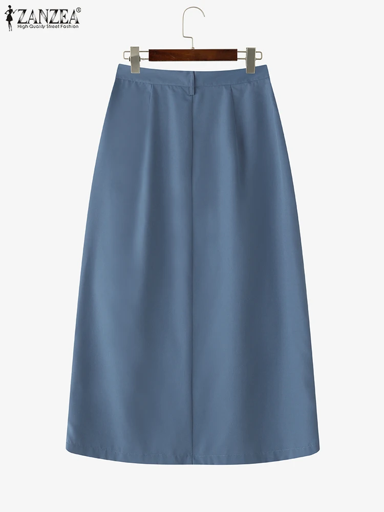 Polyester Striped Maxi Skirt for Women Casual Work