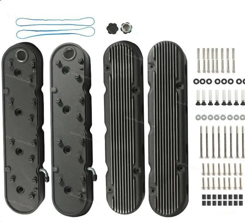 

AP02 Aluminum Finned Valve Covers For LS1-LS3 LS6 LS7 5.7 6.0 6.2 Black JM8082-2BK