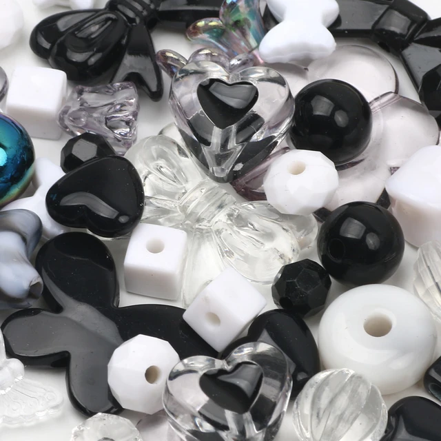 Acrylic Bracelet Necklace Accessories  Black Beads Jewelry Making - 100pcs  7x10mm - Aliexpress