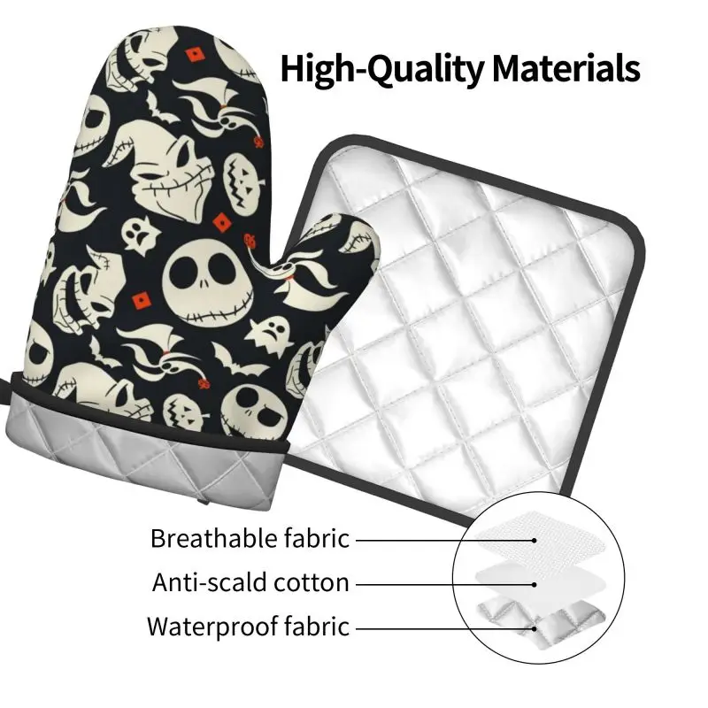 Oven Mitts and Pot Holders Sets 2pcs for Safe BBQ Cooking Baking silicone oven mitts,kitchen gloves,silicone oven gloves,cotton pot holders