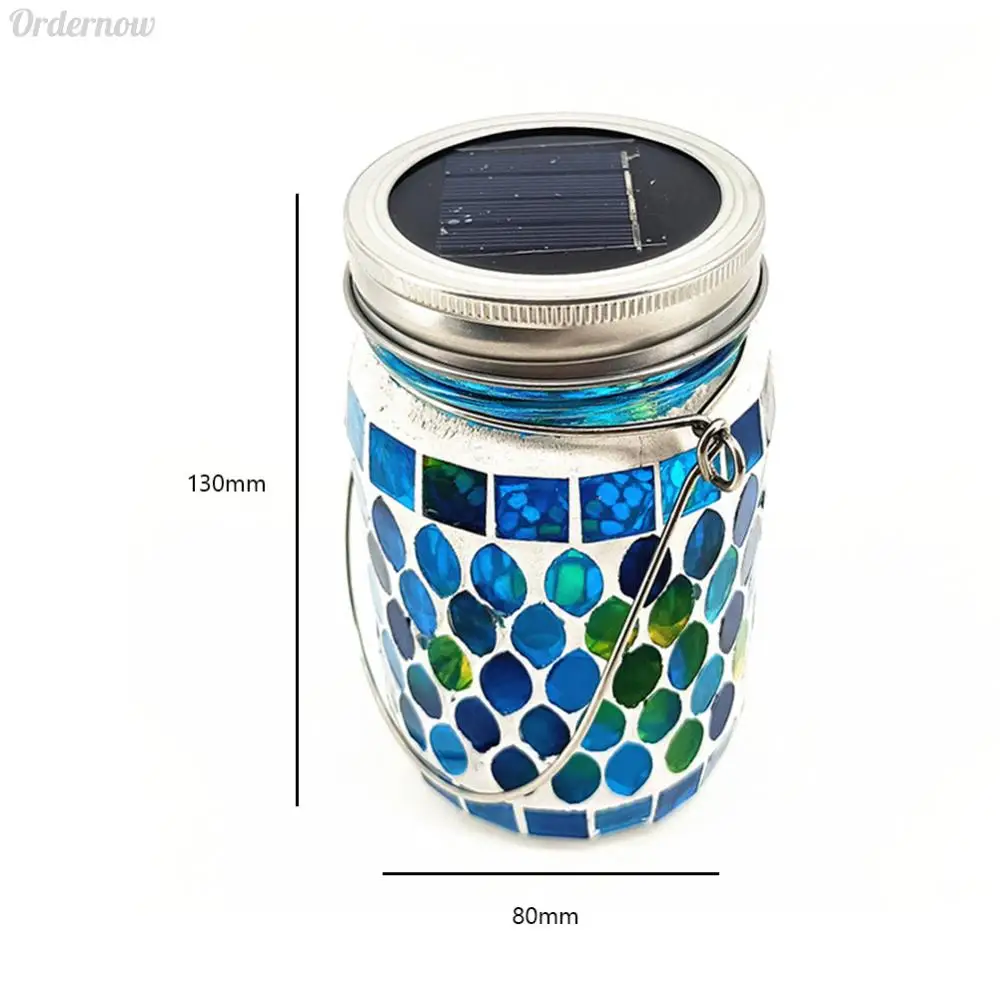 Description Picture 4 of itemLED Mosaic Solar Lantern Waterproof Solar Glass Bottle Jar Table Lamp Glass Table Lamp for Garden Patio Party Yard Balcony Decor