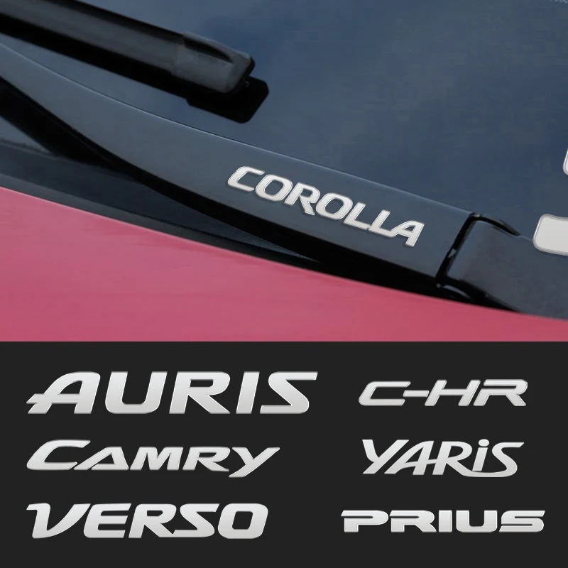 Car Door Handle Stickers Wiper Decor Metal badge Decals for Toyota Camry corolla Yaris verso auris C-HR etc |