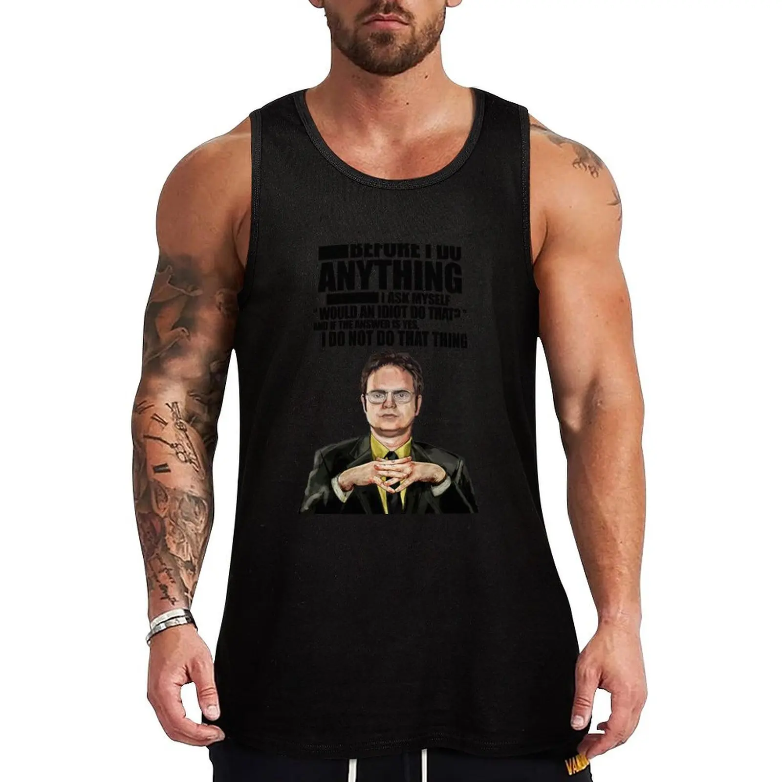 The Office - Dwight K. Schrute Tank Top sleeveless gym shirts male tops Men's vest
