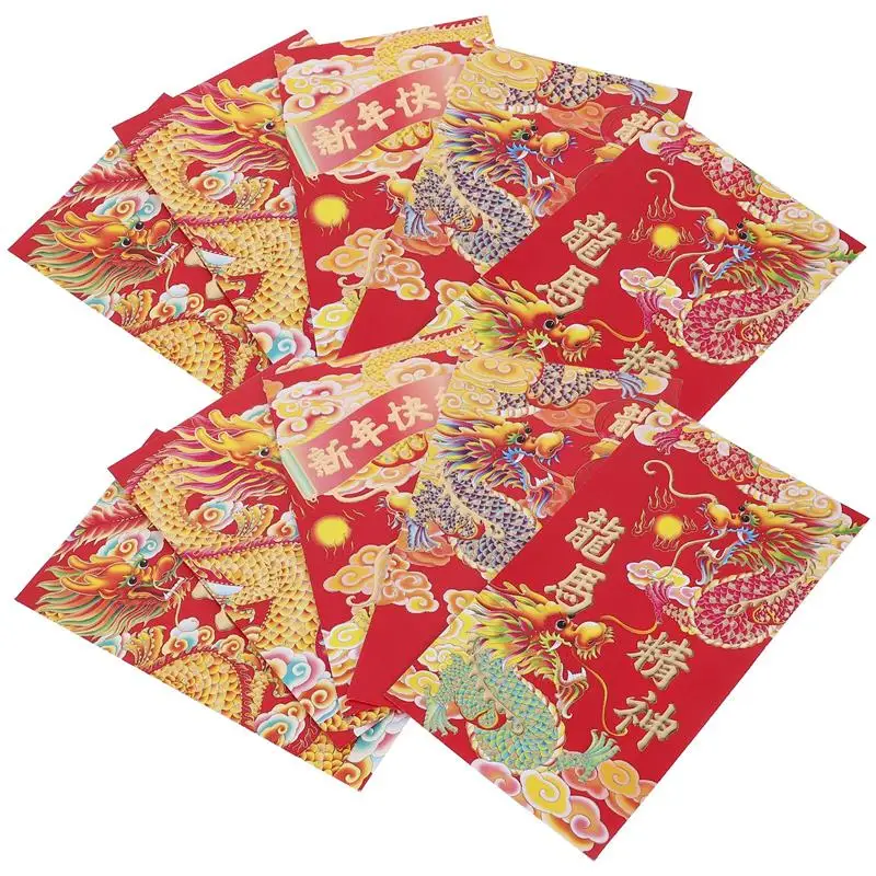 

30Pcs Chinese Style Red Envelopes New Year Spring Festival Decor Gift Money Packets Lucky Money Bag 2024 Envelopes (Mixed Style)