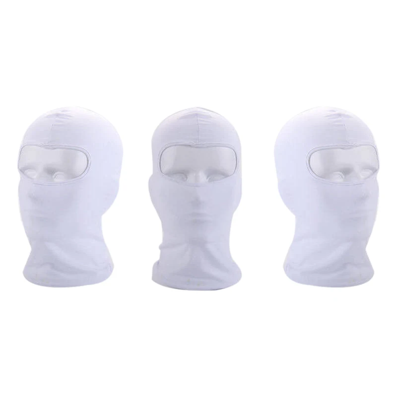 Outdoor Full Face Mask Spandex Balaclava Thin Motorcycle Cycling Ski CS Mask white 3