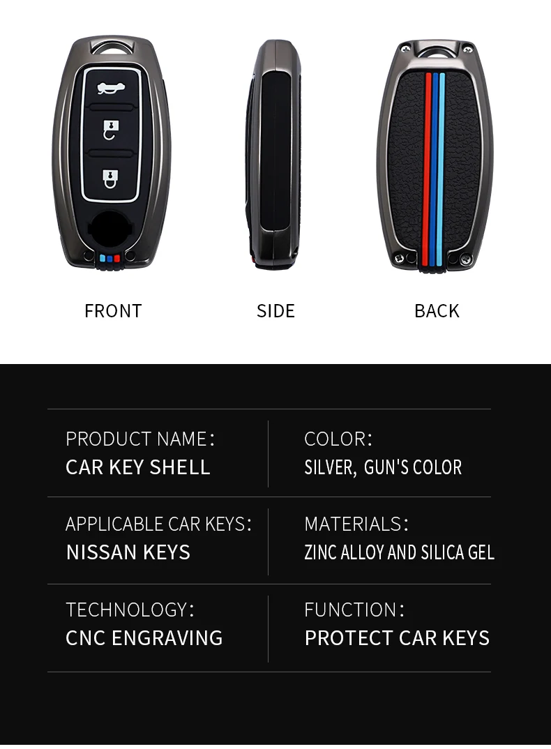 Astuccio portachiavi in Gel di Silicone luminoso lega di zinco per Nissan Qashqai J10 J11 x-trail T31 T32 tira Tiida Pathfinder Murano Note Juke 18 Astuccio portachiavi in Gel di Silicone luminoso lega di zinco per Nissan Qashqai J10 J11 x-trail T31 T32 tira Tiida Pathfinder Murano Note Juke - S72777d8c99f34c1d90c1b8a7ee6b64b0q