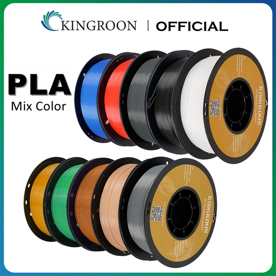 KINGROON PLA Filament 1.75mm 5/10KG pla Plastic For 3D Printer, Standard 1kg/roll 3D Printing Filaments Mix Color Local Shipping pink courier bags thank you english printing plastic shipping envelopes mailing pouch goods items packaging express delivery