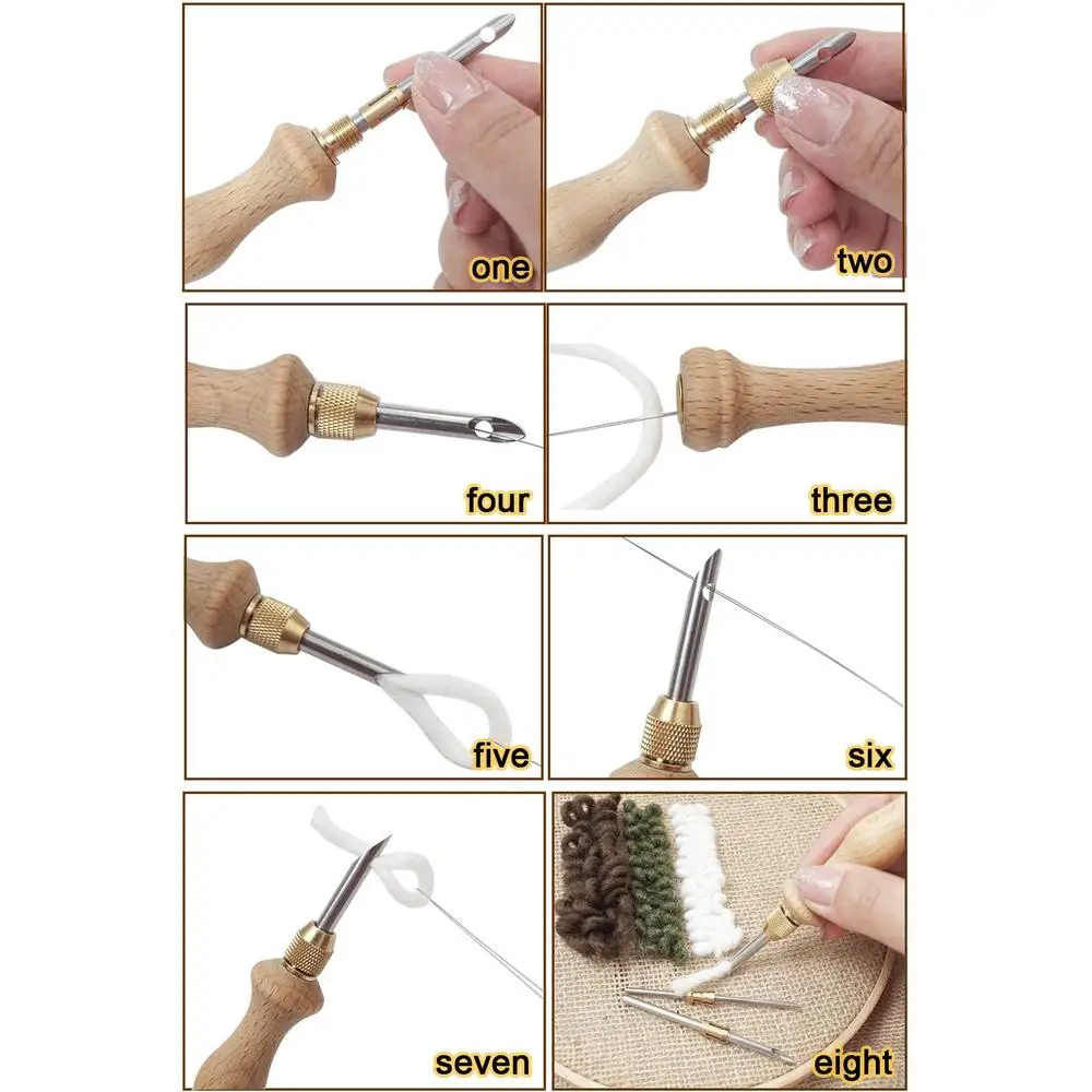 Description Picture 5 of itemPunch Needle Magic Embroidery Pen Kit Needle Rug Hooking Tool Complete Set Embroidery Pens For Stitching DIY Craft Embellishment