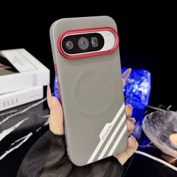 Stylish Striped Fabric Texture Magnetic Ring Protective Phone Case - Google Pixel 10a (GRAY)