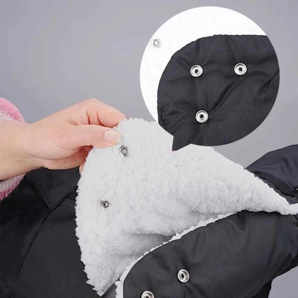 Stroller Accessories Warm Fur Pushchair Fleece Hand Cover Waterproof Universal Stroller Gloves Thick Cart Gloves Stroller