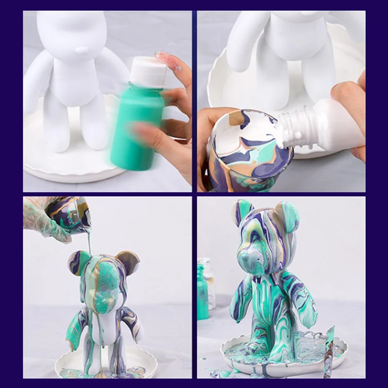 60ml/bottle acrylic paint 24Colors DIY Handmade Graffiti Bearbrick Statue Coloring Pigment Professional Paint Liquid Art Supplie