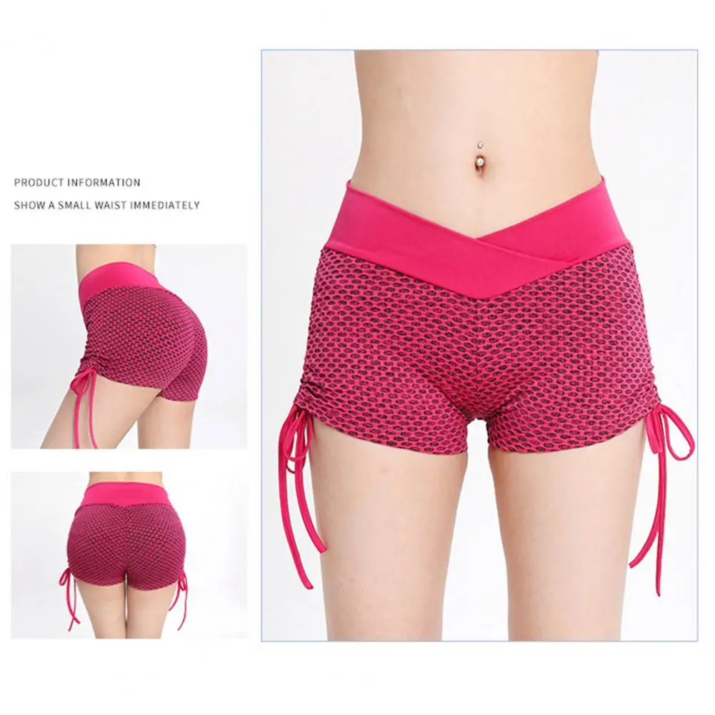 

Women High Stretch Shorts High Waist Mesh Yoga Shorts for Women Breathable Butt-lifted Gym Shorts with Tummy Control Sweat