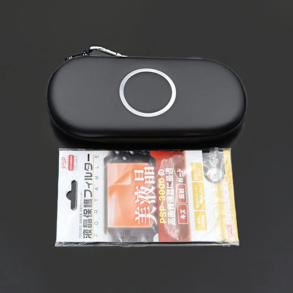 1세트 하드 EVA 보호 케이스 여행용 보관 가방 (PSP 1000 2000 3000 게임 콘솔용) HD 투명 스크린 보호 기능 포함