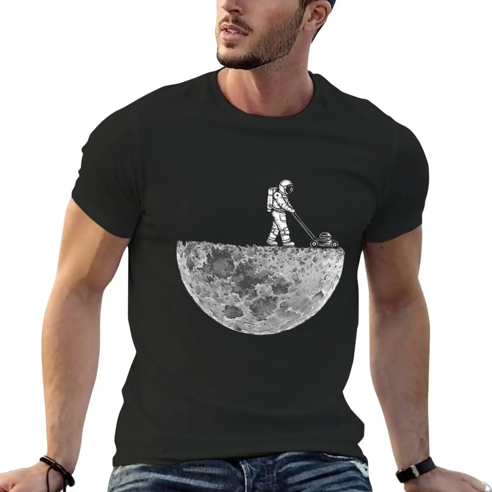 

Man And The Moon T-Shirt shirts graphic tees cute clothes kawaii clothes mens clothing