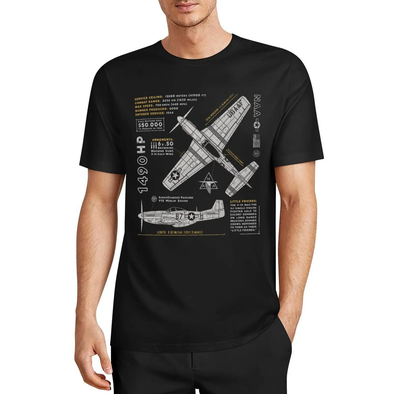 

P-51 Mustang T-Shirt plain sublime oversized t shirts for men