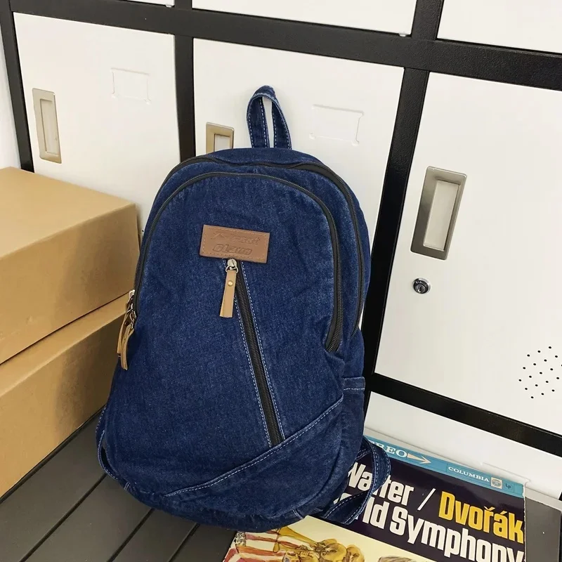 

Холщовая дорожная джинсовая сумка для книг для женщин, милый Дамский рюкзак для отдыха, школы, модный мужской портфель для ноутбука и колледжа