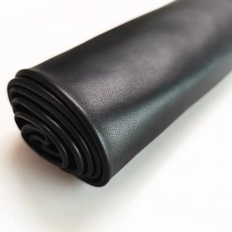 0.6mm Genuine Black Sheepskin Leather Fabric 3