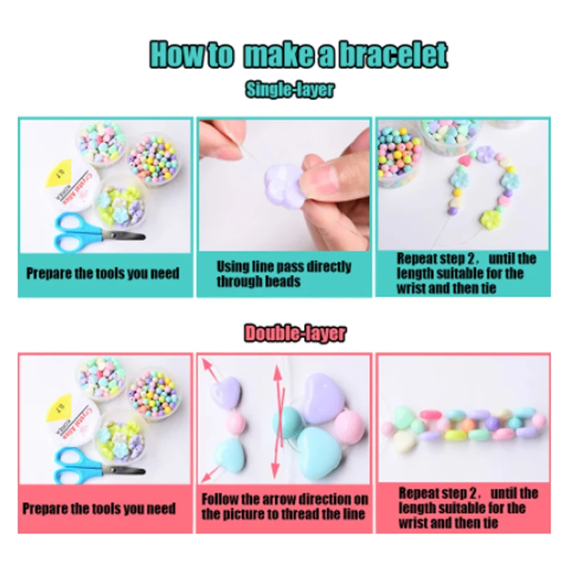 Bracelet Making Kit Beads Toys for Children DIY 24 Grid Handmade Making  Puzzles Beads for Girls