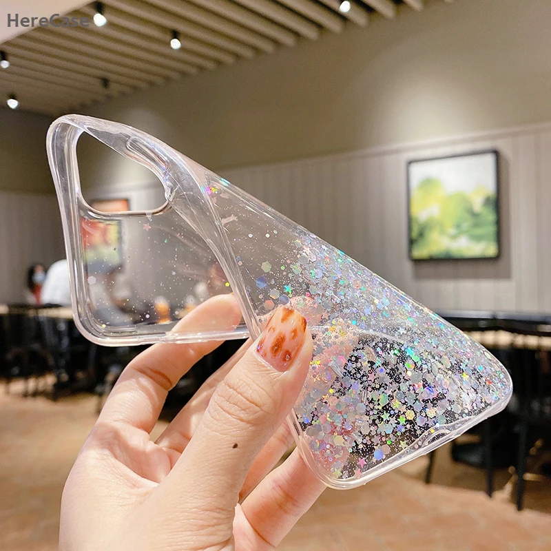 Luxury Bling Glitter Silicone Case For Redmi Note 10 10S Note 11 Pro 11S Note 12 Note 13 Pro Plus Soft Sequins Cover 6