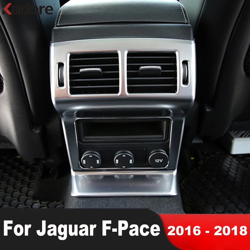 

For Jaguar F-Pace 2016 2017 2018 Matte Car Armrest Box Rear Air Condition Vent Outlet Cover Trim Interior Molding Accessories