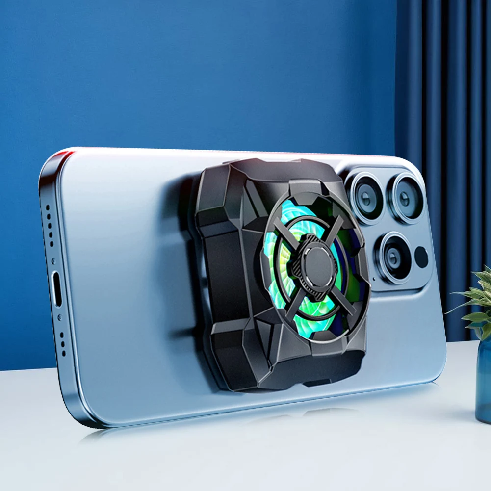 휴대용 휴대폰 쿨러, 충전식 3단 속도 조절 가능 게이밍 라디에이터, 무선 마그네틱 무소음, 안드로이드 스마트폰 및 아이폰용