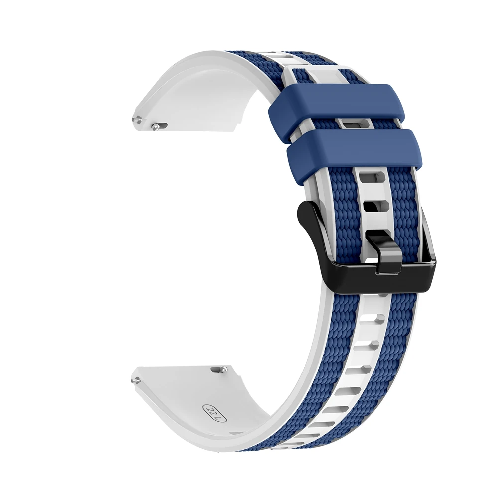 Colorful 22mm Silicone + Nylon Watch Strap - Vibrant Replacement Watchband Bracelet