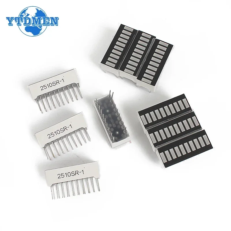 LED Digital Tube Display 5/10pcs 10-segment Light Bar LED Display Module Bar Graph Ultra Bright Red/Green/Blue/yellow-green LED Digital Tube for Arduino
