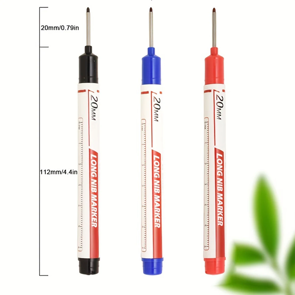 Marker Pen 10Pcs/Set Multi-Purpose 20mm Deep Hole Long Nib Head Marker for Metal Perforating Pen Waterproof Bathroom Woodworking Decor Tool