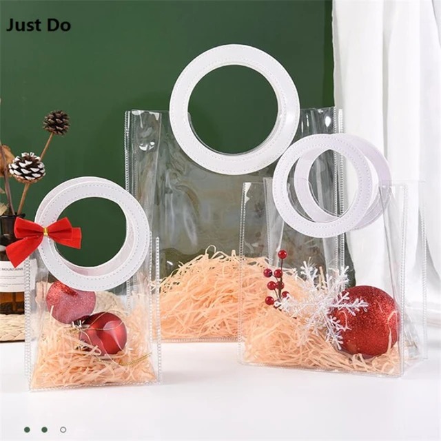 PVC Plastic Gift Wrap Bags Clear Gift Bags with Handles Plastic Tote Bag  Bulk Transparent Shopping Bags, Party Bags, Retail Bags - AliExpress