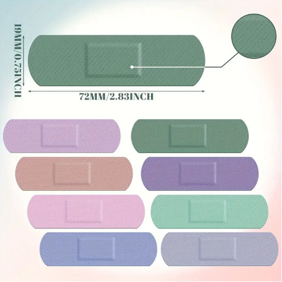 24pcs/40pcs PE Waterproof Bandages Solid Color Breathable  Bandages Stickers  In 8 Styles