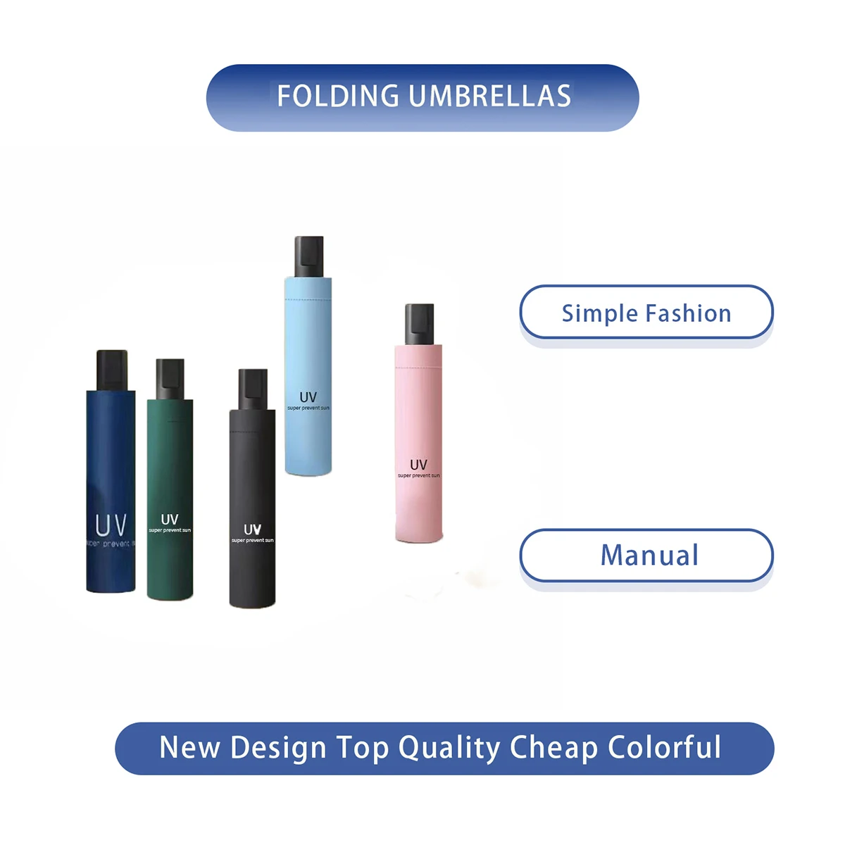 Extra Large Umbrella 8-Rib Design Double-Sided UV Protection Manual Open for Family Outdoor sun umbrella