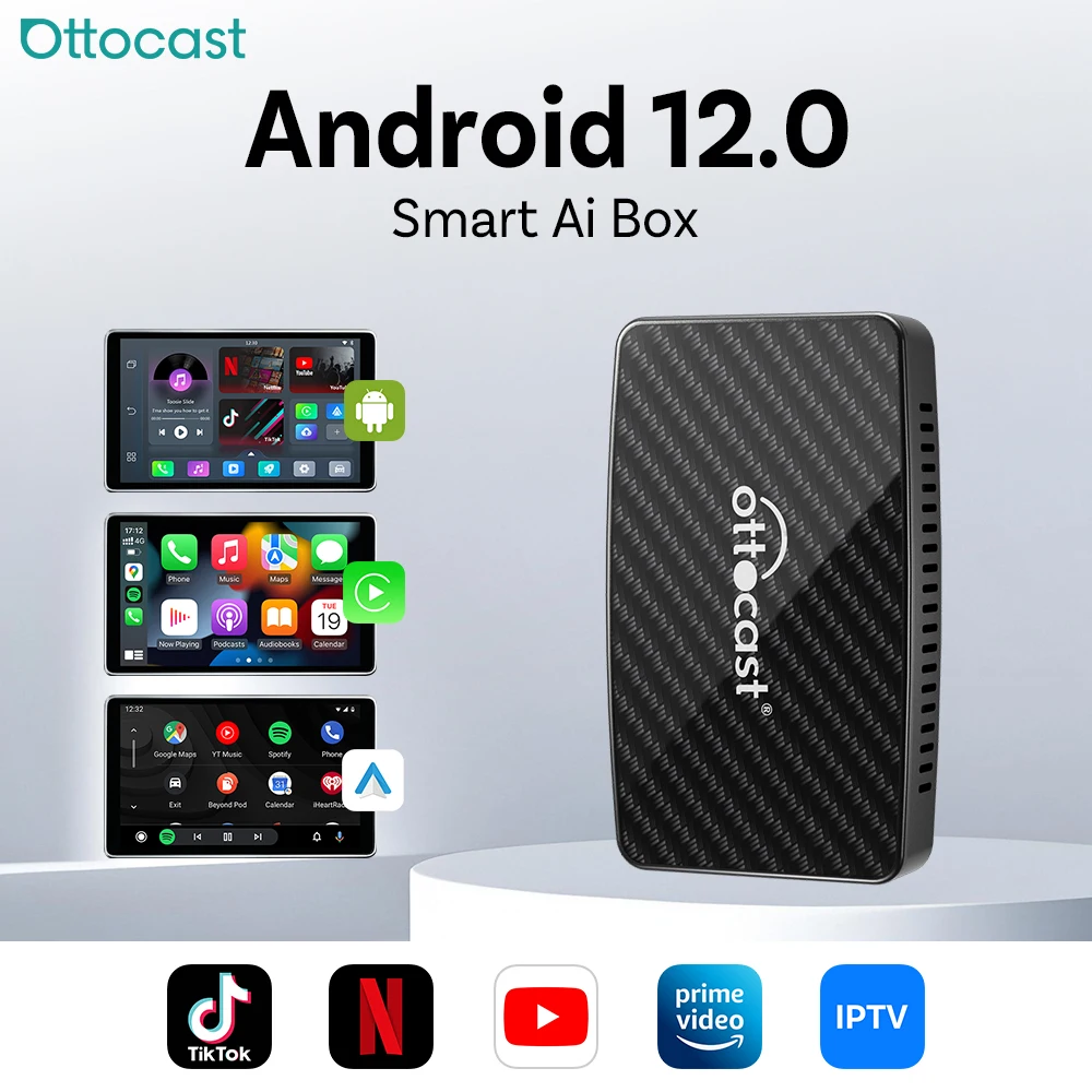 Ottocast Play2Video PRO Ai Box Carplay Android Auto Adapter 2026 New Video Box for Youtube Netflix IPTV Applicable 98% Car — view 3