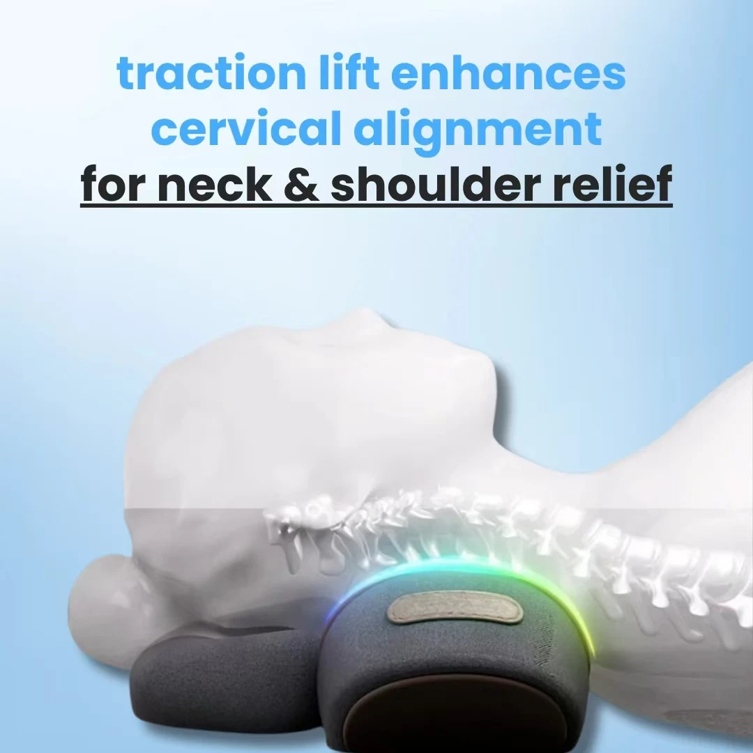 Soothe-3-in-1 Neck Massager Cervical Pillow Hot Compress Vibration Massage Neck Traction Relax Pillow Spine Support Massager 6