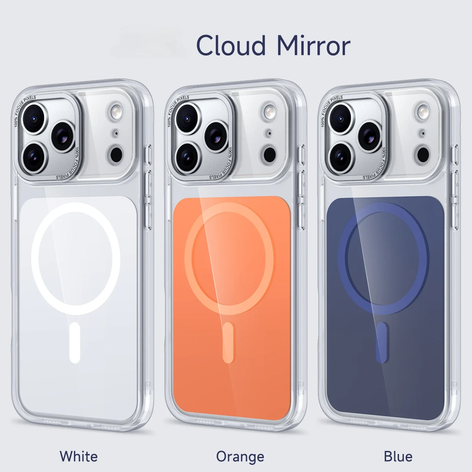 Official Clear Magnetic Phone Case with Metal Lens Protector - Shockproof Cover