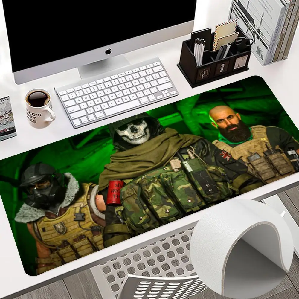 C-Call Of Duty W-Warzone Mouse Pad 900X400Mm Tastiera Pc Desk Pad Hd Printing Computer Double Sided Leather Tapis De Souris Xxl