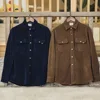 Maden Retro Heavyweight Knitted Velveteen-like Jacket Lapel Solid Color with Pockets Shirt for Men's Autumn and Winter Outwear 5