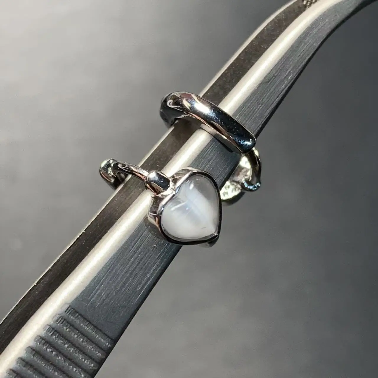 HEART Natural Cat's Eye Stone HOOP Earrings For Women Jewelry Gift Simple Elegant Design Luxury