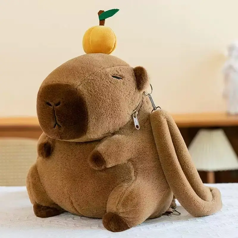 Cute Soft Plush Capybara Backpack Girl Fashionable Crossbody Bag for Women Kawaii Shoulder Bag for Children Gifts for Girlfriend