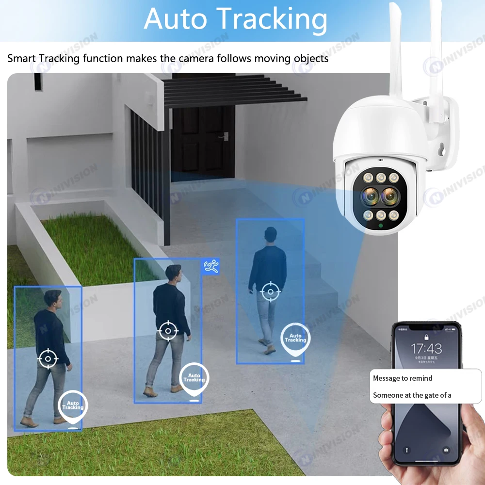 16CH WiFi NVR 키트 보안 시스템 8MP 4K 듀얼 렌즈 WiFi PTZ 카메라 야외 방수 컬러 야간 투시경 비디오 감시 세트