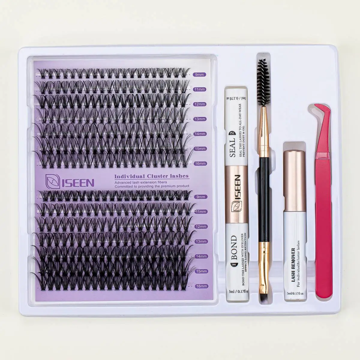 DIY Lash Extension Mix Styles Lash Clusters Individual Bond Seal Remover Tweezers Brush Self Application fake eyelashes