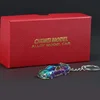 1/64 Nissan GTR-R34 RS7 Electroplating Version Hanging Key Chain Sports Car Key Set Ring Metal Racing V Car Model Children Gift 4