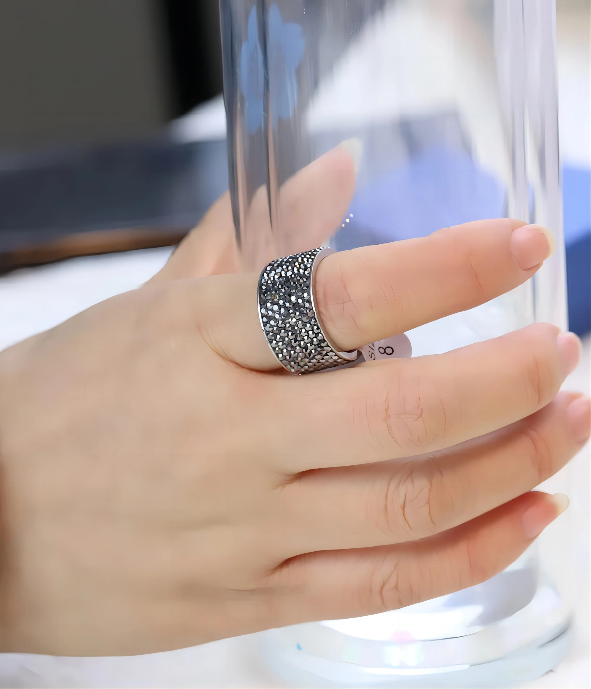 8 row Crystal Rings for Women Austria Crystal Ring Stainless Steel Bijoux For Women Wedding Jewelry wedding rings,womens ring,finger rings,jewelry rings,ring jewelry