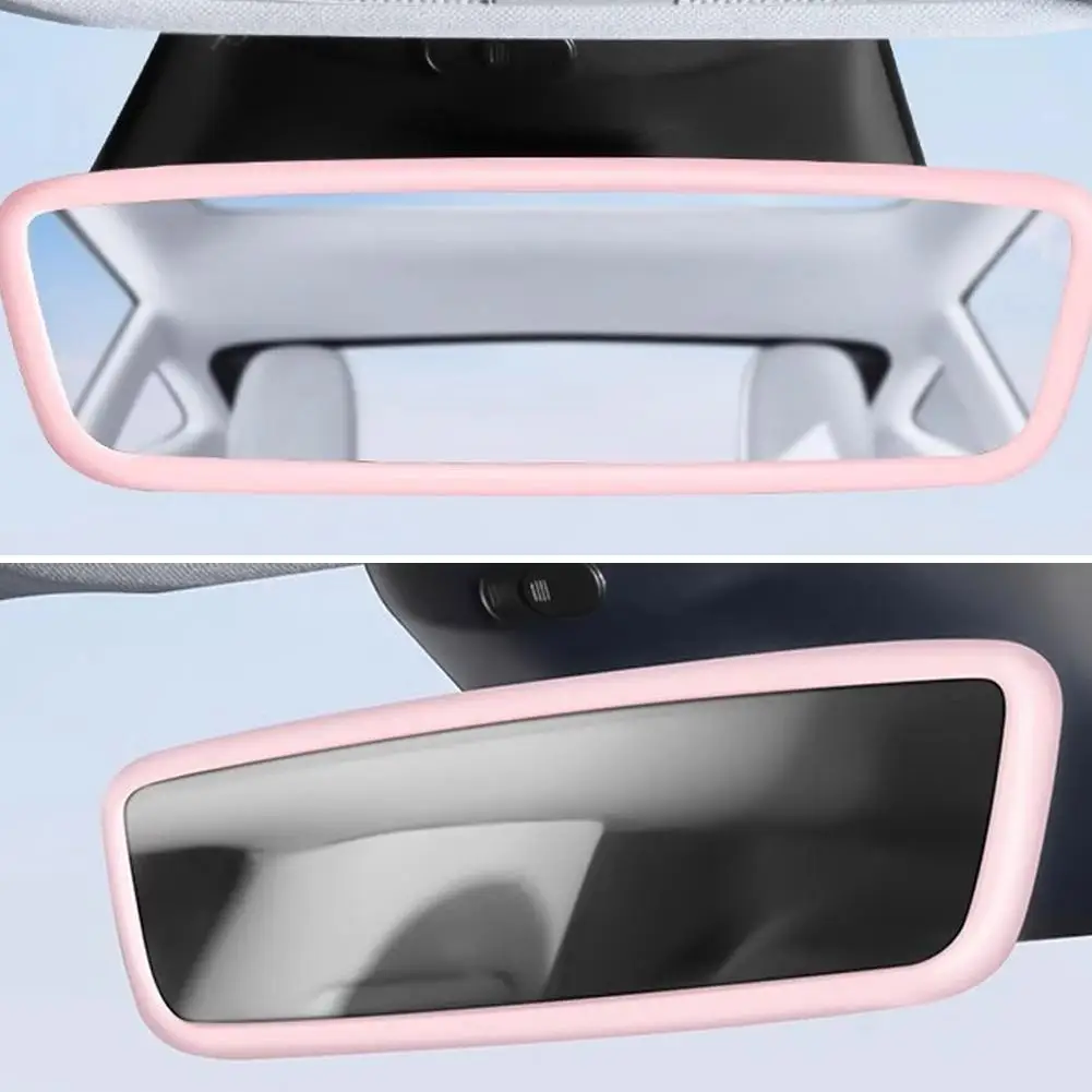 Rearview Mirror Protector For Tesla Y Interior Accessories Rearview Mirror Protector Trim Silicone Decor Frame Protection Silicone Strip