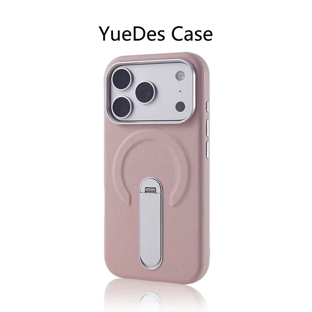 Premium Rotation Kickstand Business PU Leather Case with MagSafe Magnetic Matte Shockproof Cover