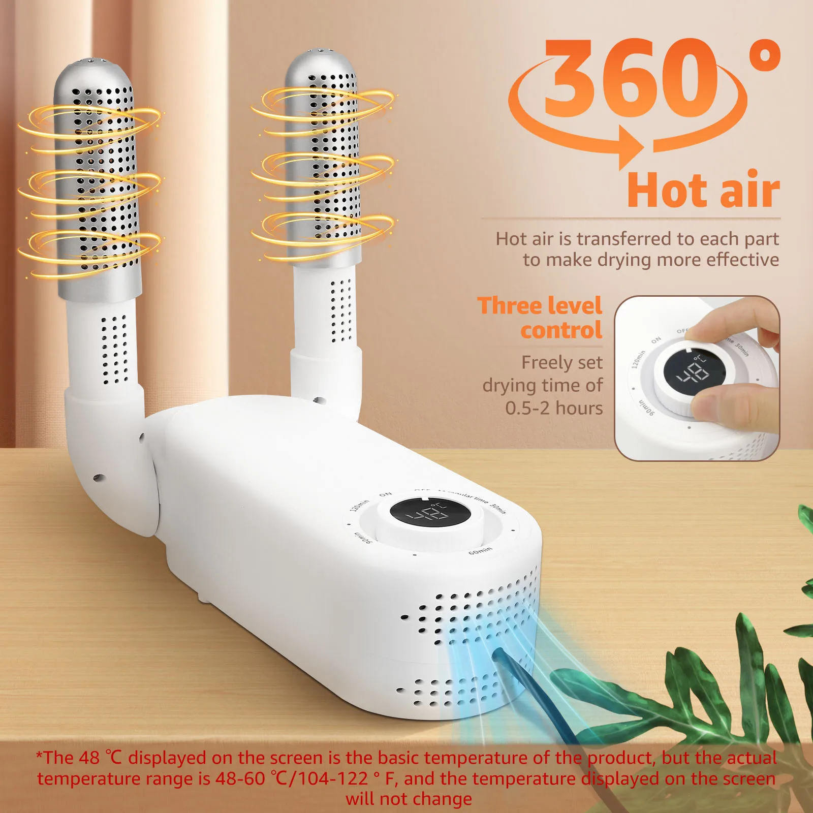 Glove Dryer Shoe Dryer, 360° Heating Quick Dry Portable Boot Dryer