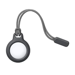 Secure Holder with Protective Cover & Keychain for AirTag - Anti - Lost Tracker Accessories for Bags & Cars (Black)