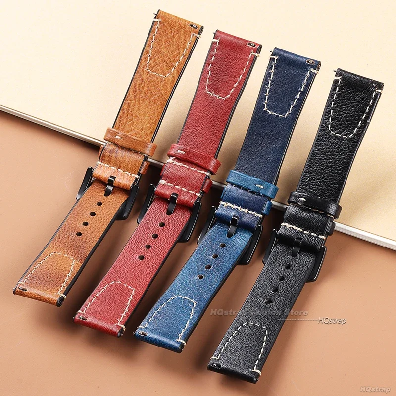 Universal Leather Quick Release Watch Band - Stylish Replacement Strap